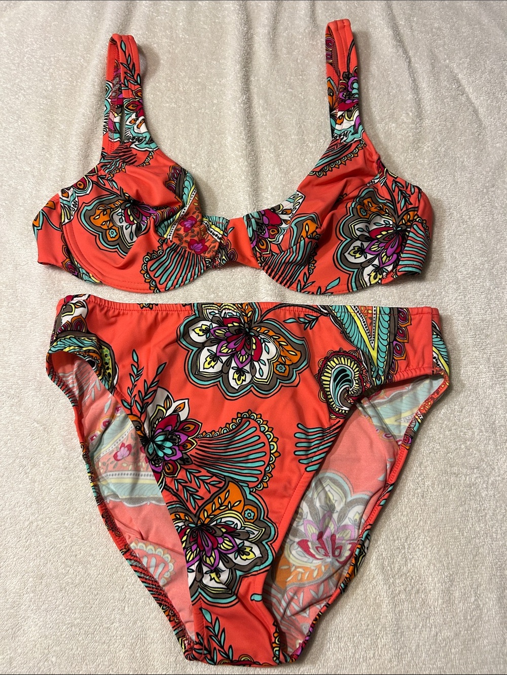 VENUS Coral Floral Print Bikini Set